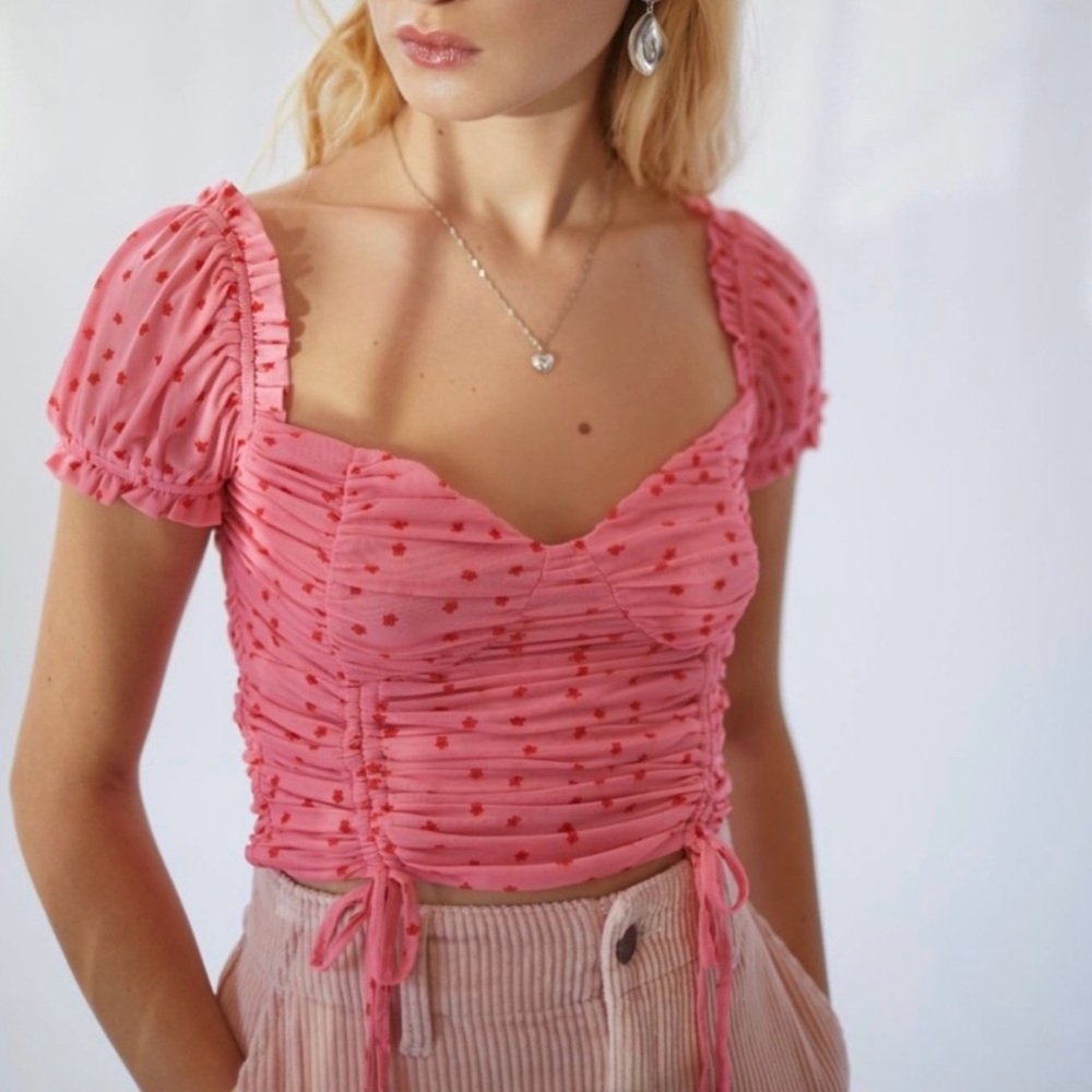 Tiger Mist Toronto Ruched Cropped Top - Size S